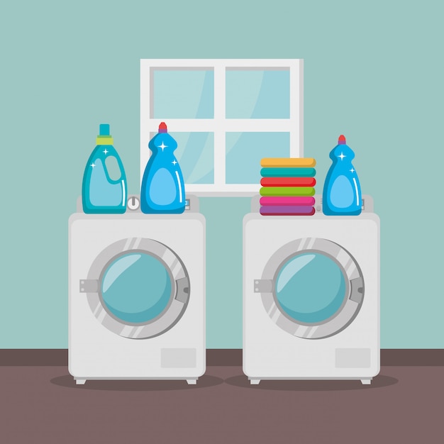 Máquina de lavar roupa com serviço de lavanderia