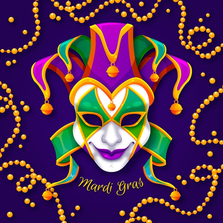 Vetor grátis mardi gras em design plano