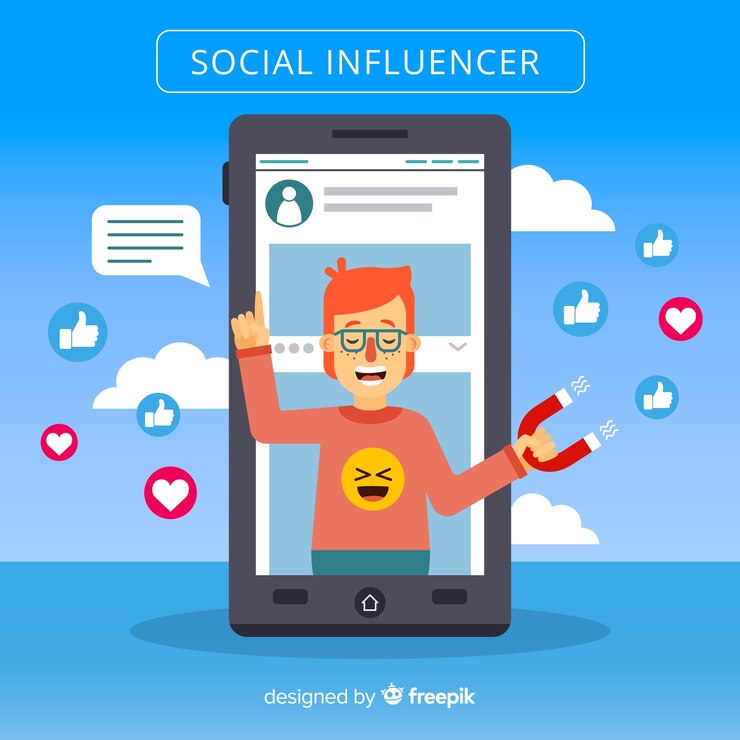 Vetor grátis marketing de influência social
