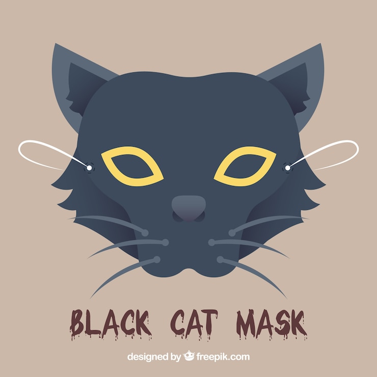 Vetor grátis máscara de gato em design plano