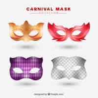 Vetor grátis máscaras surpreendentes para carnaval