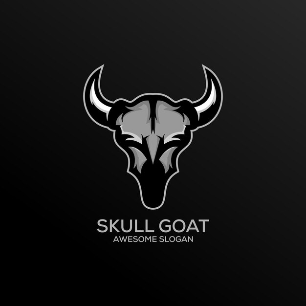 Vetor grátis mascote de design de logotipo de cabra de caveira