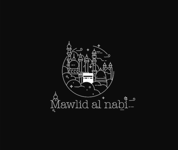 Mawlid al nabi celebração saudação fundo vetor