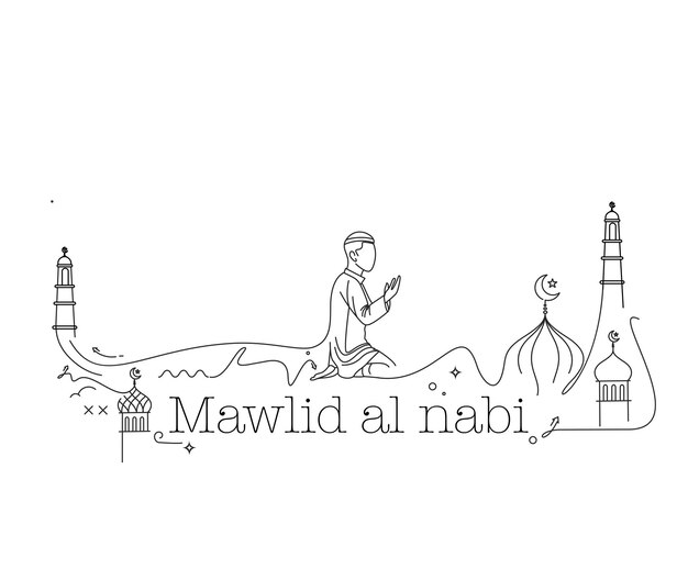 Mawlid al nabi celebração saudação fundo vetor