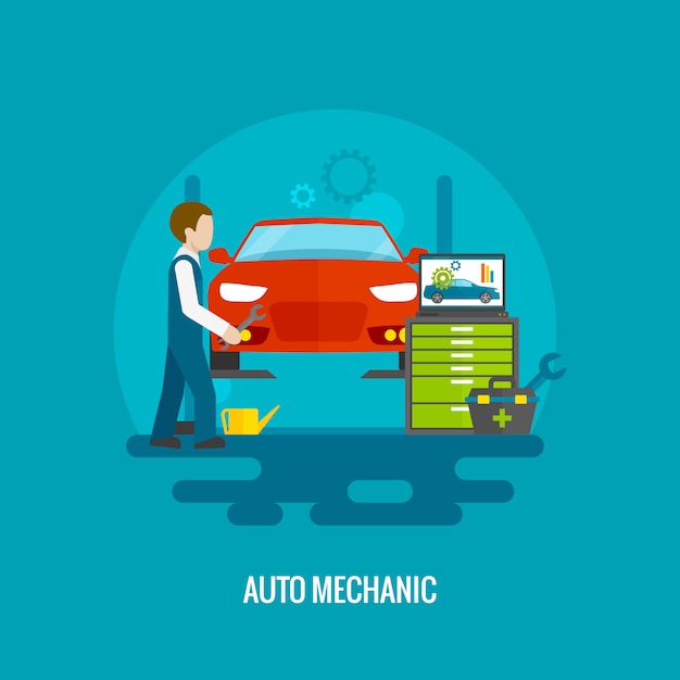 Vetor grátis mecânico auto mecânico