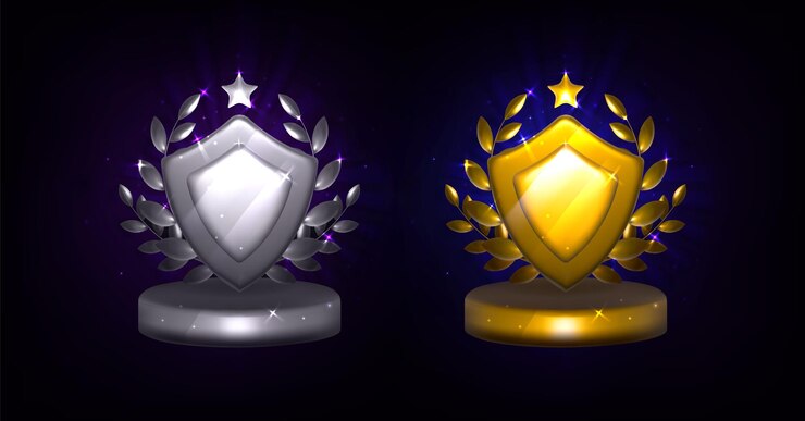 Vetor grátis medalha de escudo do vencedor