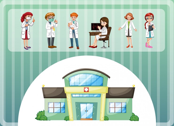 Vetor grátis médicos trabalhando no hospital