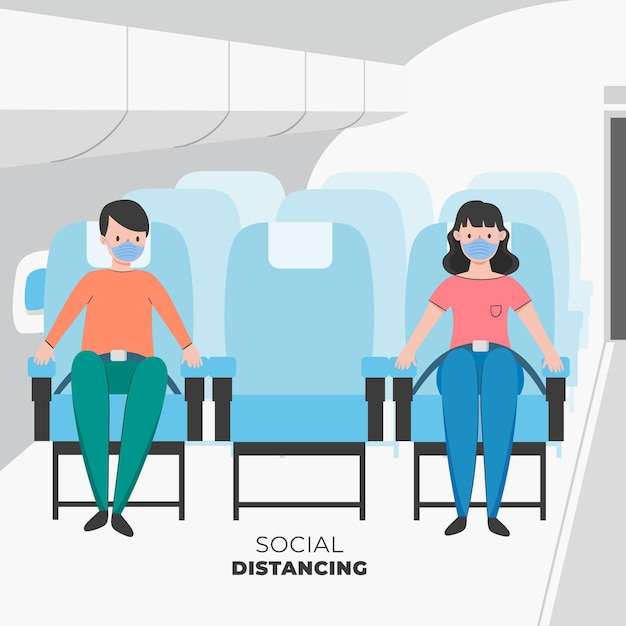 Medidas de distância social entre passageiros