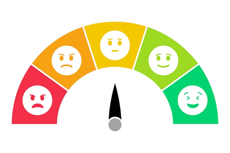 Vetor grátis medidor de satisfação com emoji
