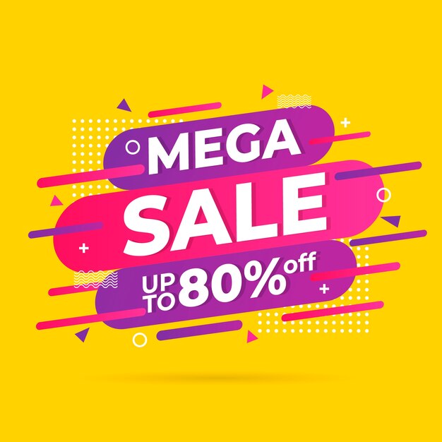 Mega mega promoção banner abstrato