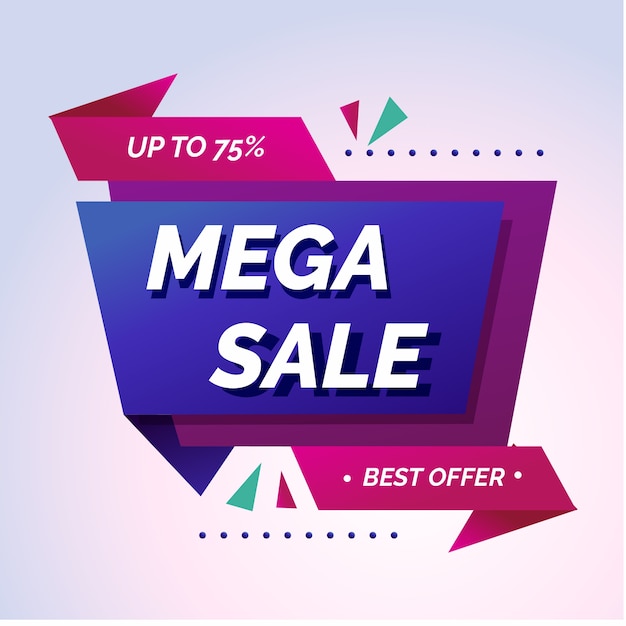 Mega mega promoção banner abstrato