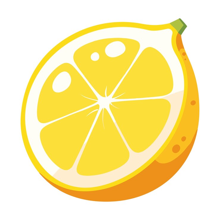Vetor grátis meio ícone de fruto de limão vetor isolado