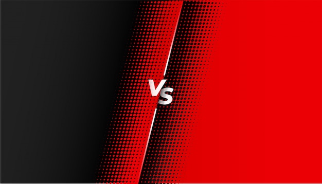 Meio-tom vermelho e preto versus design de banner vs