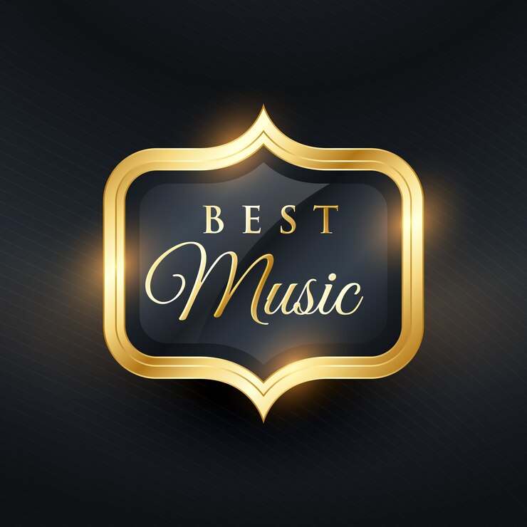 Vetor grátis melhor etiqueta de música dourada para prêmios