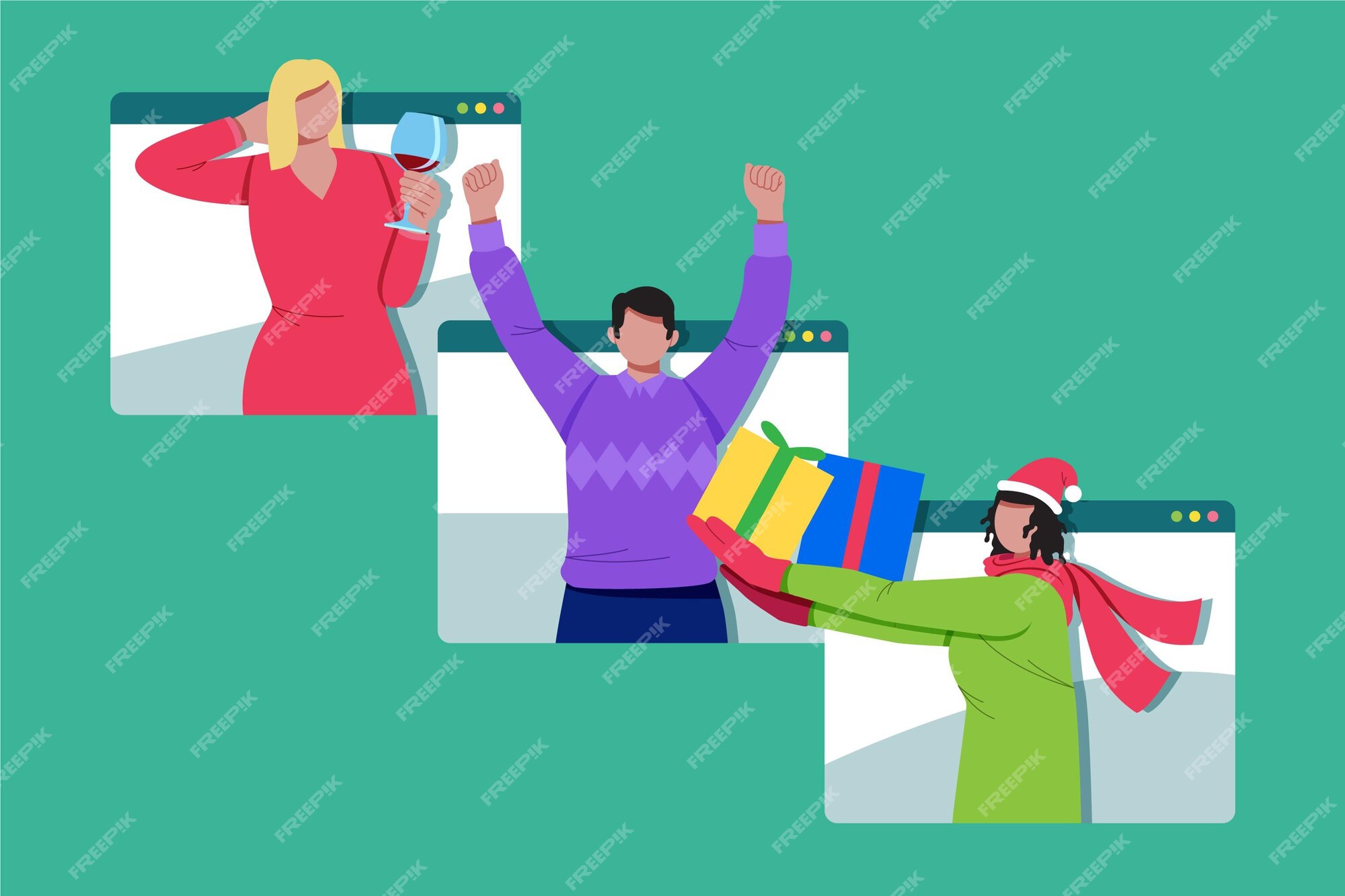 Ilustração De Amigos Comemorando O Natal Online Devido à Quarentena PNG ,  Coroa Natal, Véspera De Natal, Feliz Natal PNG Imagem para download gratuito