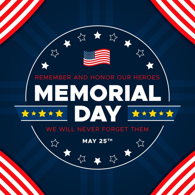 Memorial Day e bandeira dos Estados Unidos da América