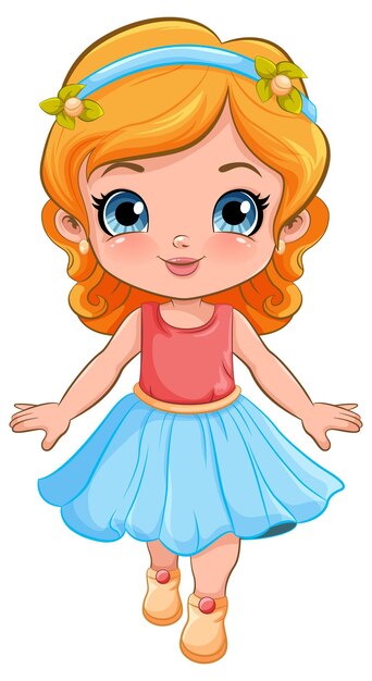 Menina bonita em vestido bonito Vector