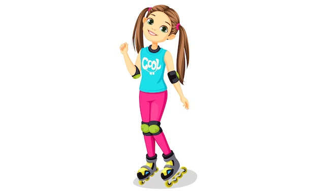 Menina bonitinha com patins