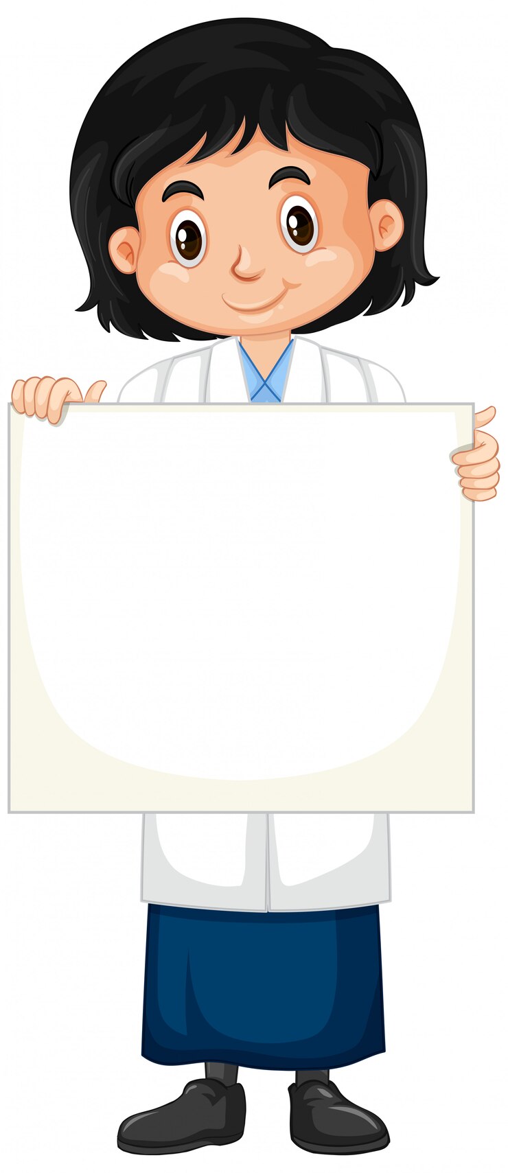 Vetor grátis menina com sinal em branco no branco