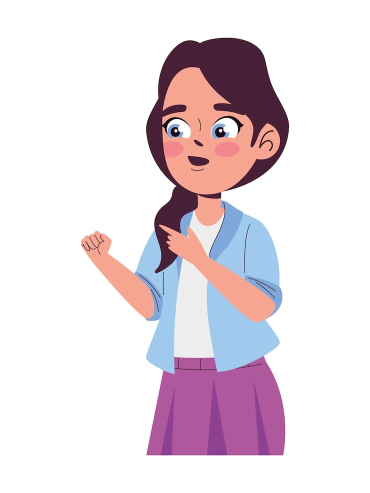 Vetor grátis menina falando ícone isolado