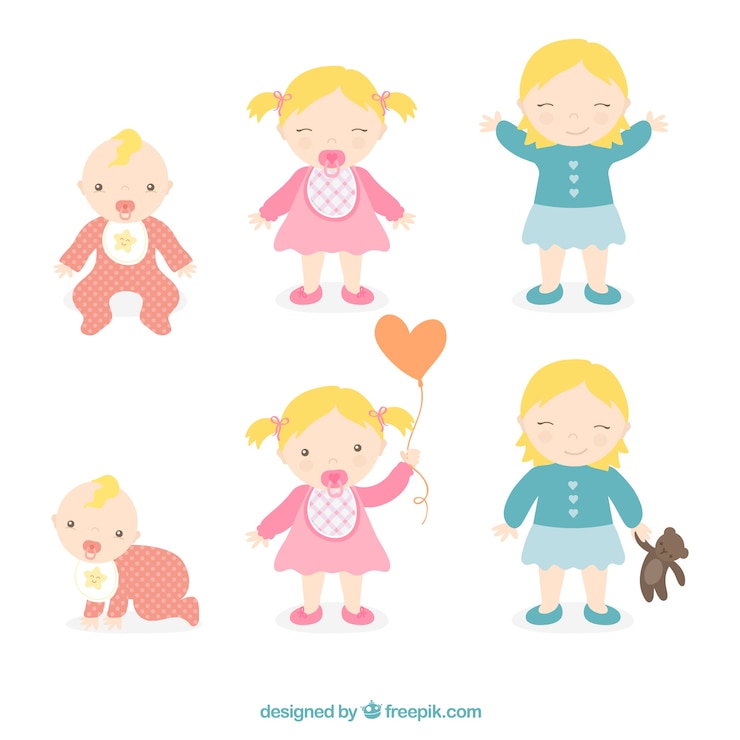 Vetor grátis menina ilustração infância