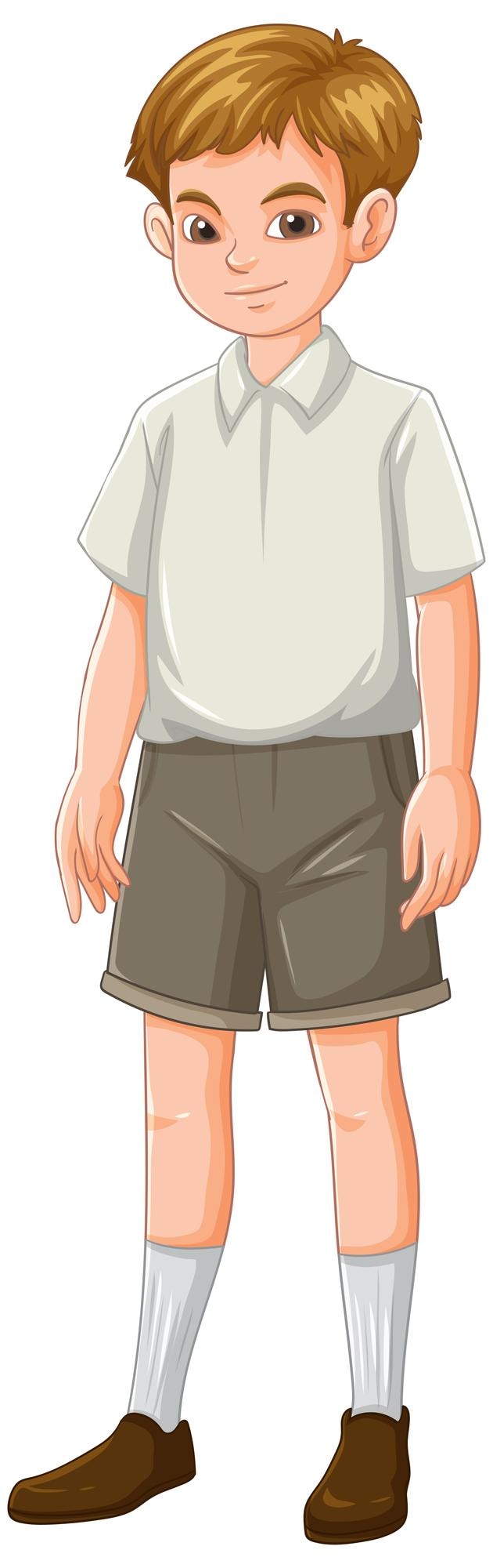 Vetor grátis menino em uniforme escolar