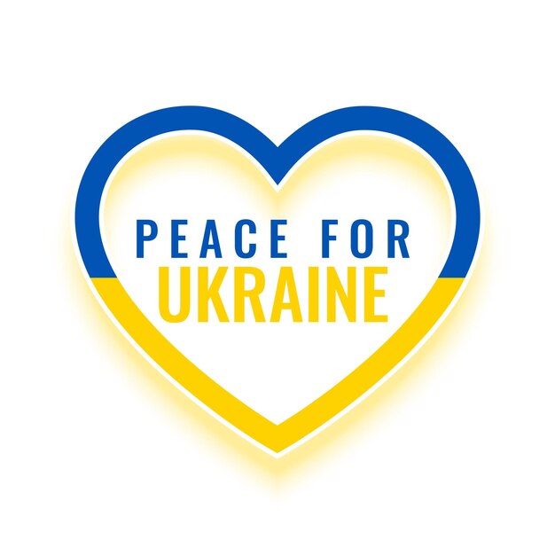Mensagem do coração da bandeira da paz para a ucrânia