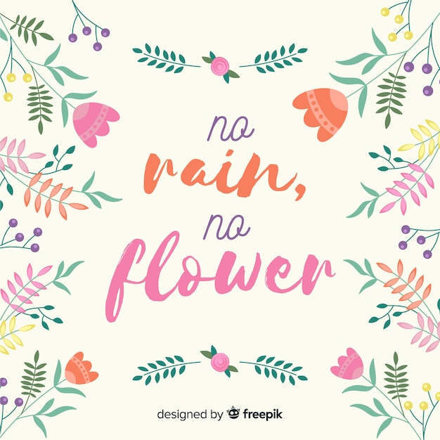 Mensagem positiva com flores