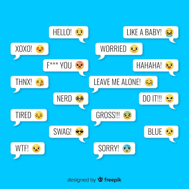 Vetor grátis mensagens com reações de emojis