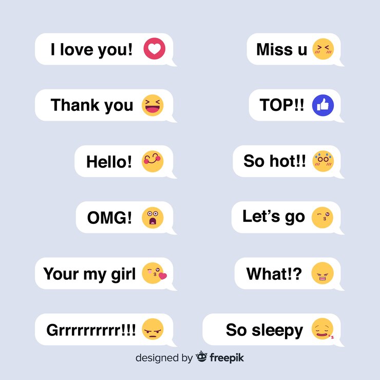 Vetor grátis mensagens com reações de emojis