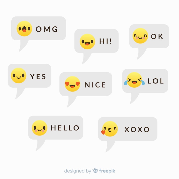 Vetor grátis mensagens com reações de emojis