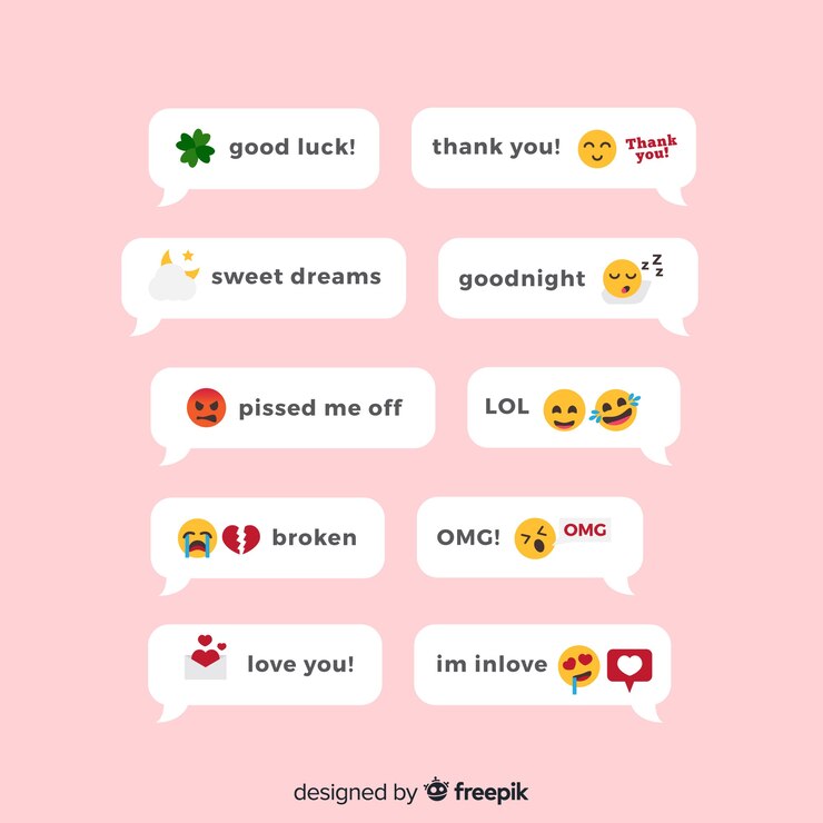Vetor grátis mensagens com reações de emojis