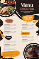 Vetor grátis menu de restaurante criativo para uso digital com foto