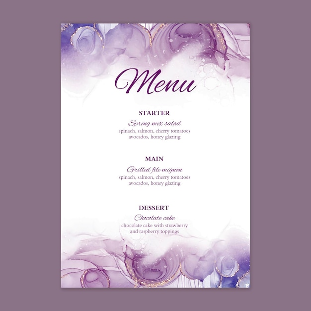 Menu mínimo de casamento