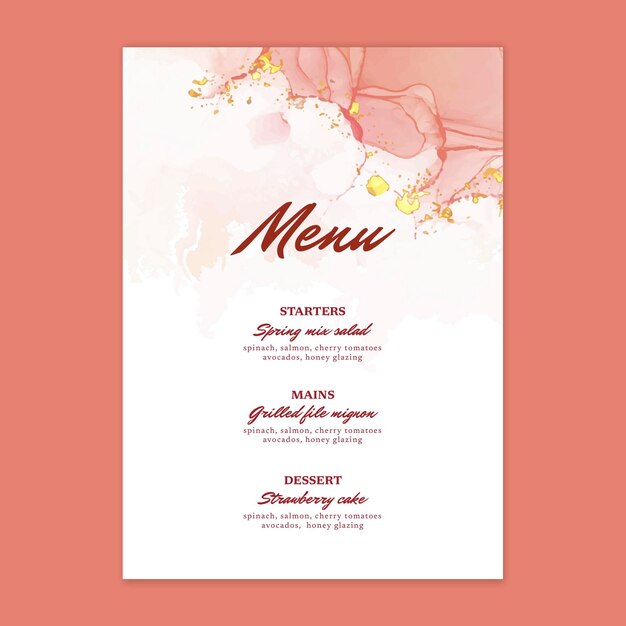 Menu mínimo de casamento