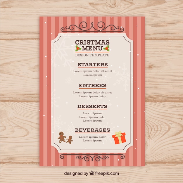 Vetor grátis menu vintage de natal