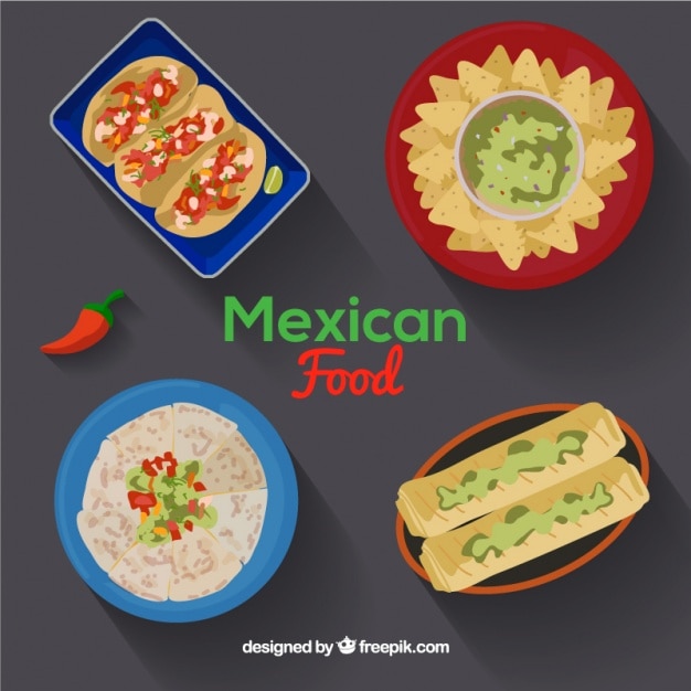 Vetor grátis menus de pratos mexicanos deliciosos