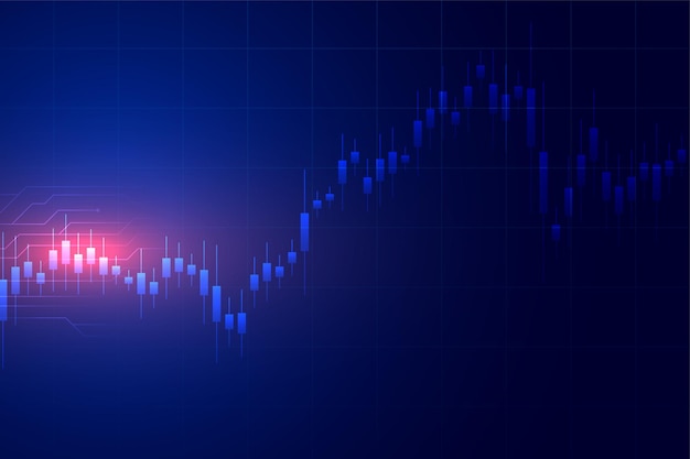 Vetor grátis mercado de ações e fundo de câmbio com diagrama de gráfico para investimento