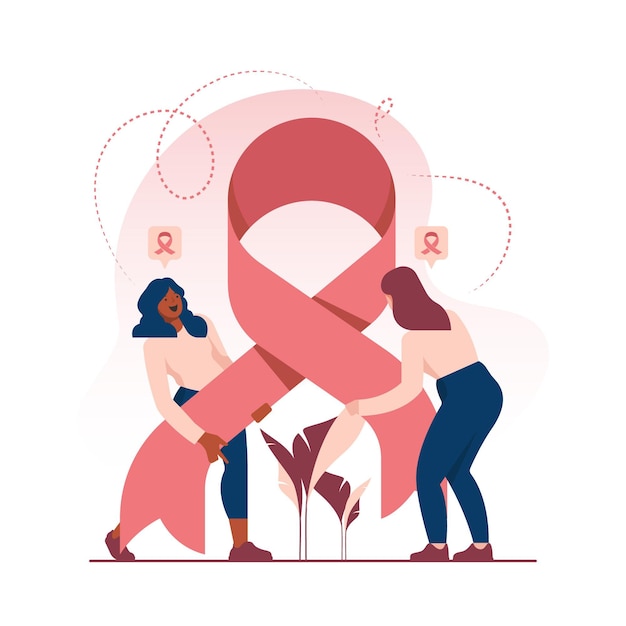 Vetor grátis mês de conscientização do câncer de mama