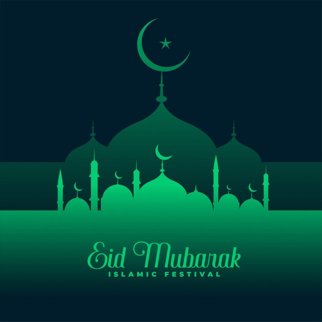 Mesquita Eid Mubarak design verde