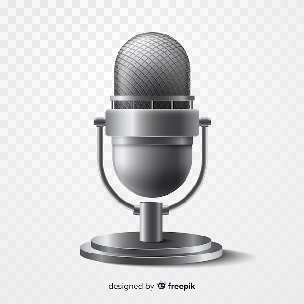 Microfone metálico realista para cantar