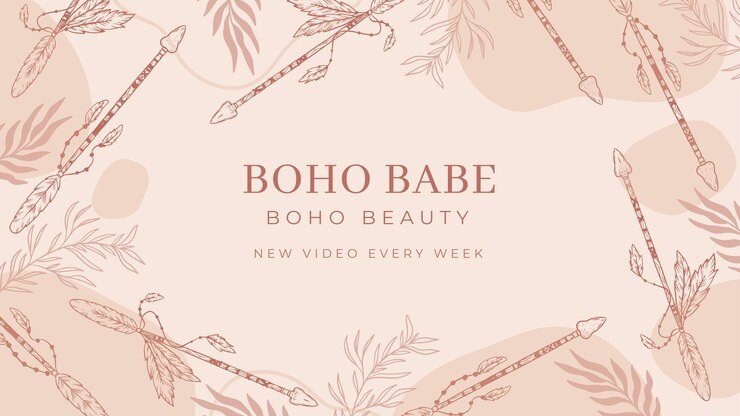 Vetor grátis miniatura de boho desenhada à mão no youtube