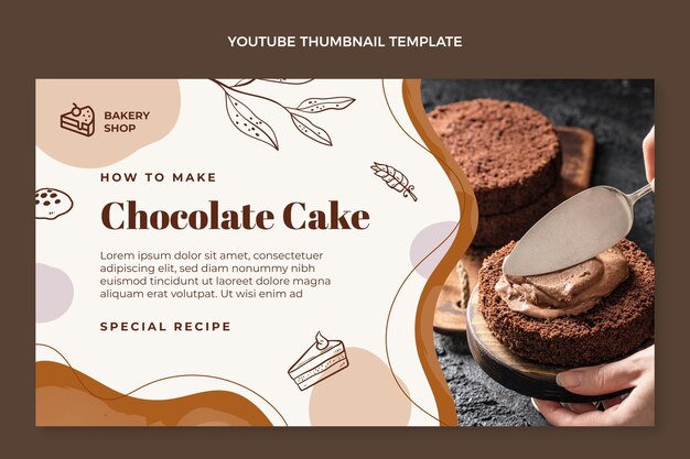 Miniatura de bolo de chocolate desenhada à mão no youtube