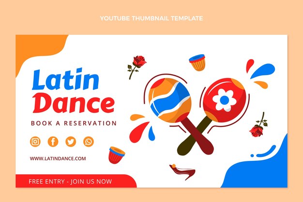 Miniatura de festa de dança latina plana do youtube