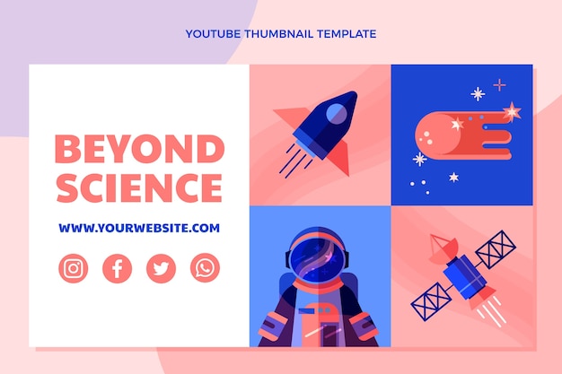 Miniatura do youtube da ciência do design plano