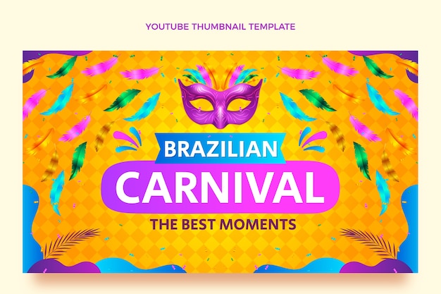 Vetor grátis miniatura do youtube de carnaval gradiente