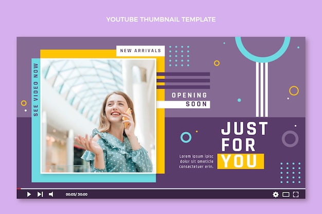 Vetor grátis miniatura do youtube de centro comercial plano