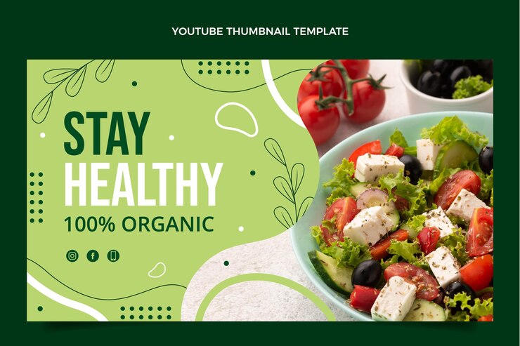 Vetor grátis miniatura do youtube de comida de design plano
