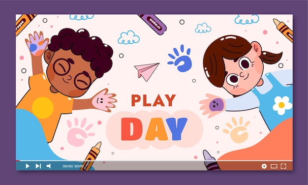 Miniatura do youtube de entretenimento infantil plano