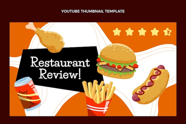 Miniatura do youtube de fast food desenhada à mão